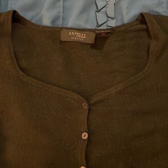 Express cardigan sweater with faux fur cuffs, Large - Picture 7 of 8